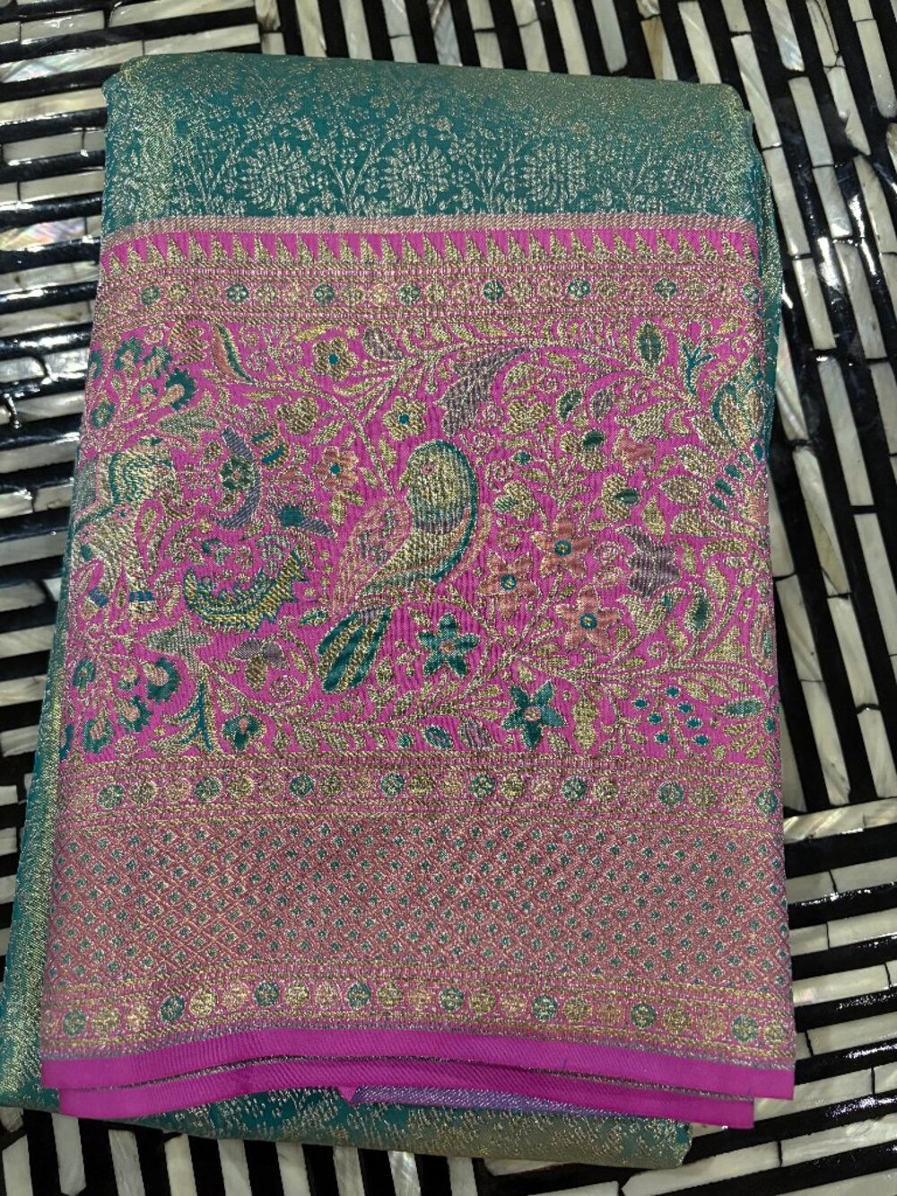 Pure silk Meenakari Border Tissue